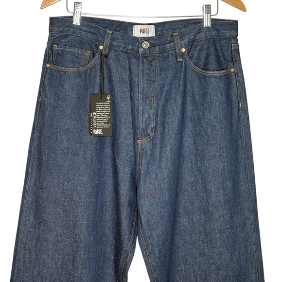 NWT PAIGE Sawyer Wide Leg Jeans in Dark Madella Wash Size 32 Vintage Collection - Picture 6 of 16